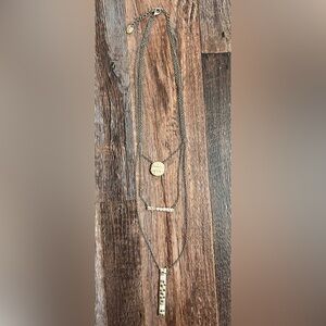 Layered Gold-Tone Disc & Bar Necklace - Women